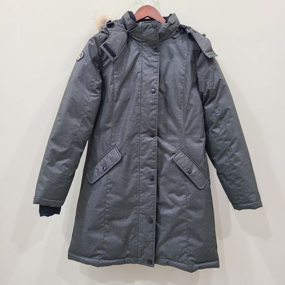 Triple Fat Goose Women Down Parka Coat Small Olive Green Coyote